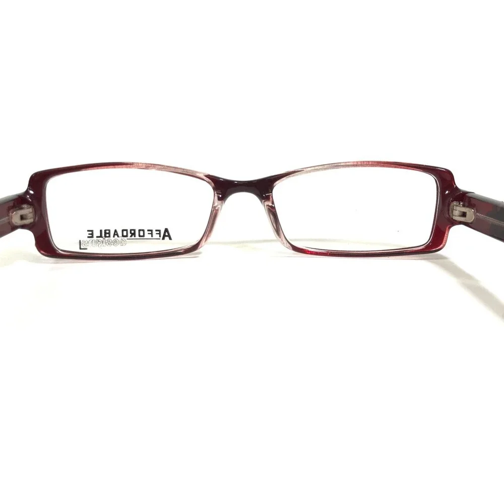 Affordable Designs Eyeglasses Frames MONICA BURGUNDY Red Rectangular 49-17-135